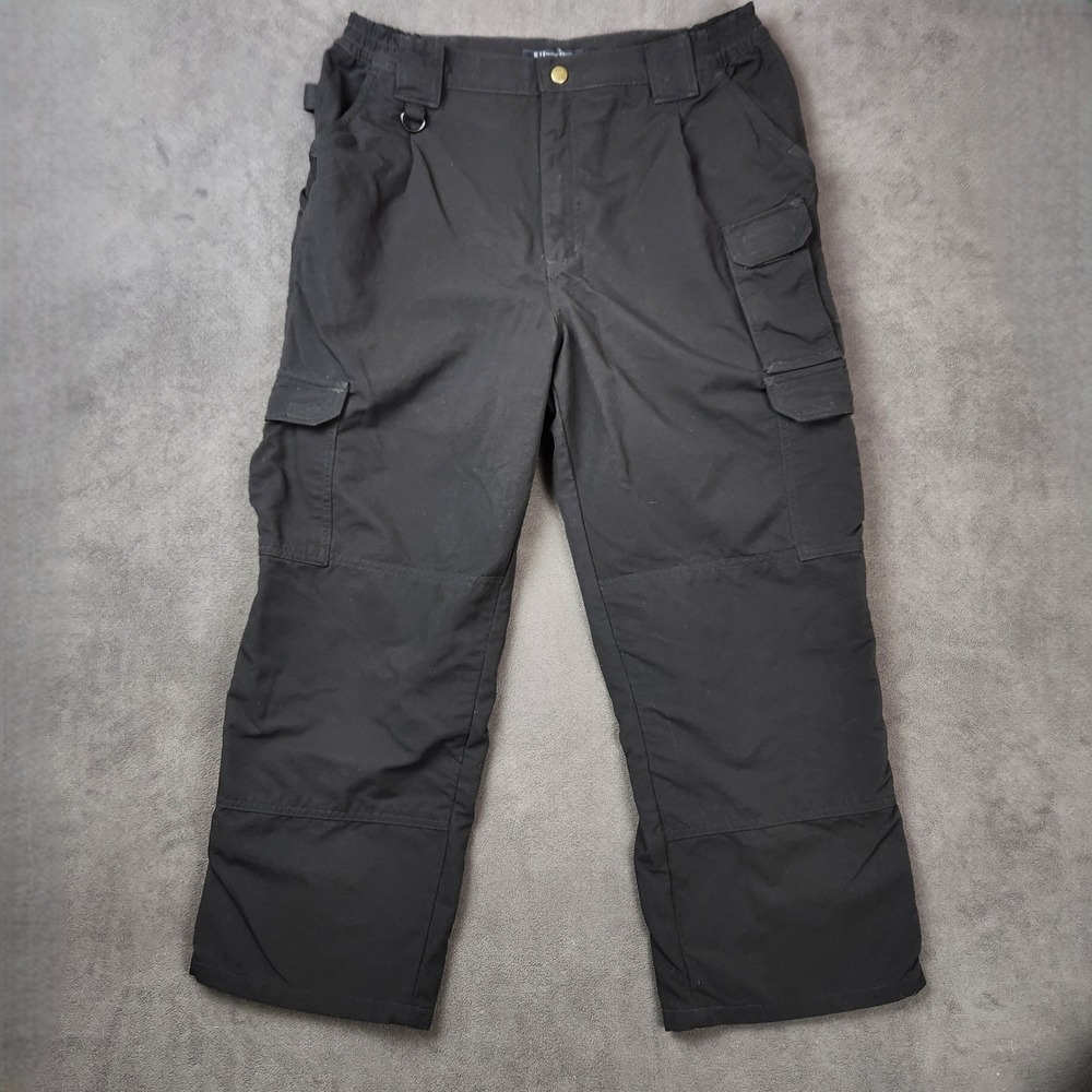 5.11 Tactical Taclite Pants Mens 36x26 Black Nylon Cargo Utility Canvas Workwear